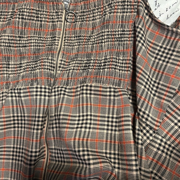 Women's Tailored Mini A-Line Dress - Ava & Viv™ Tan and Rust Plaid - Picture 4 of 5